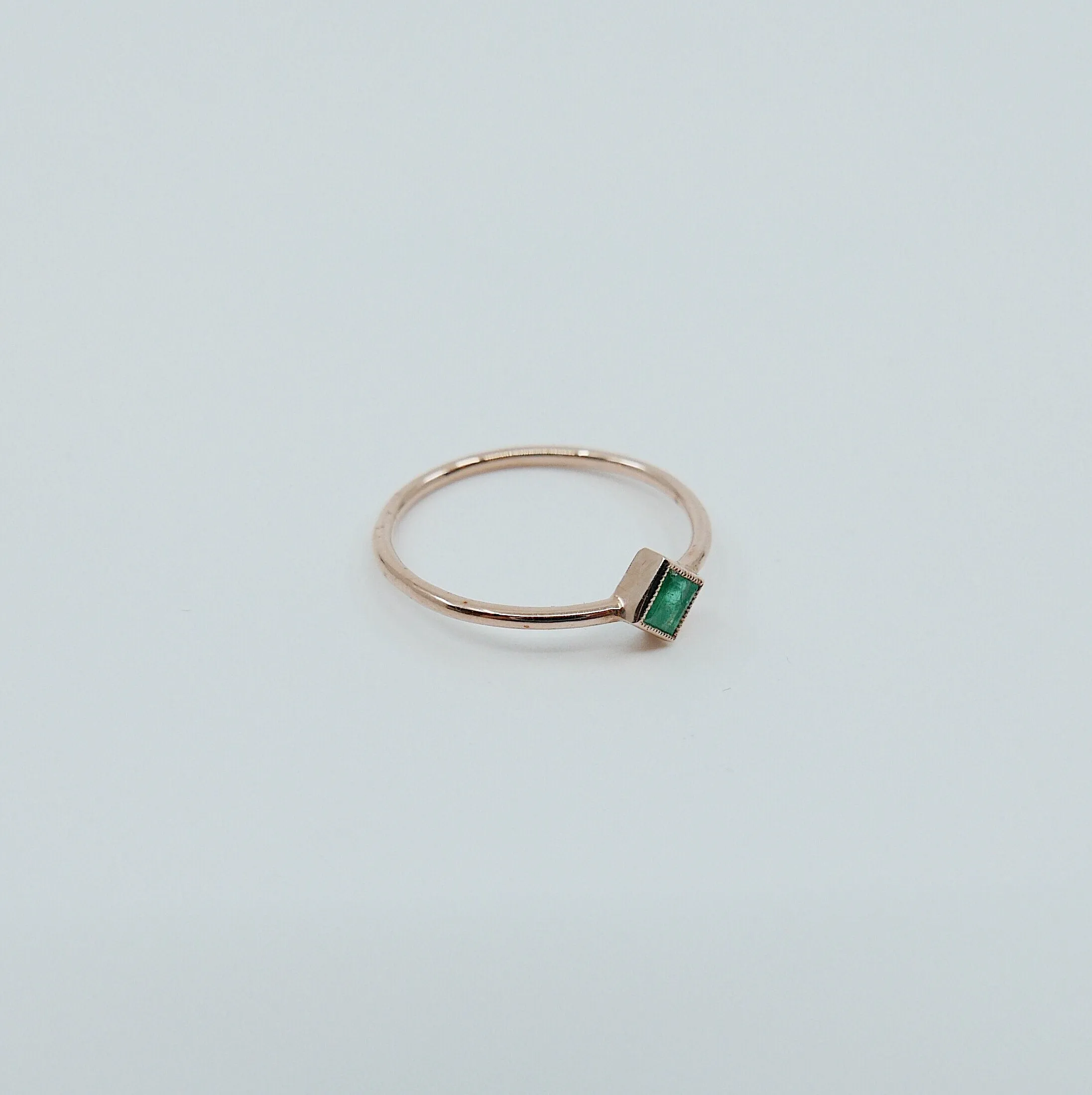Square Bezel Emerald Ring
