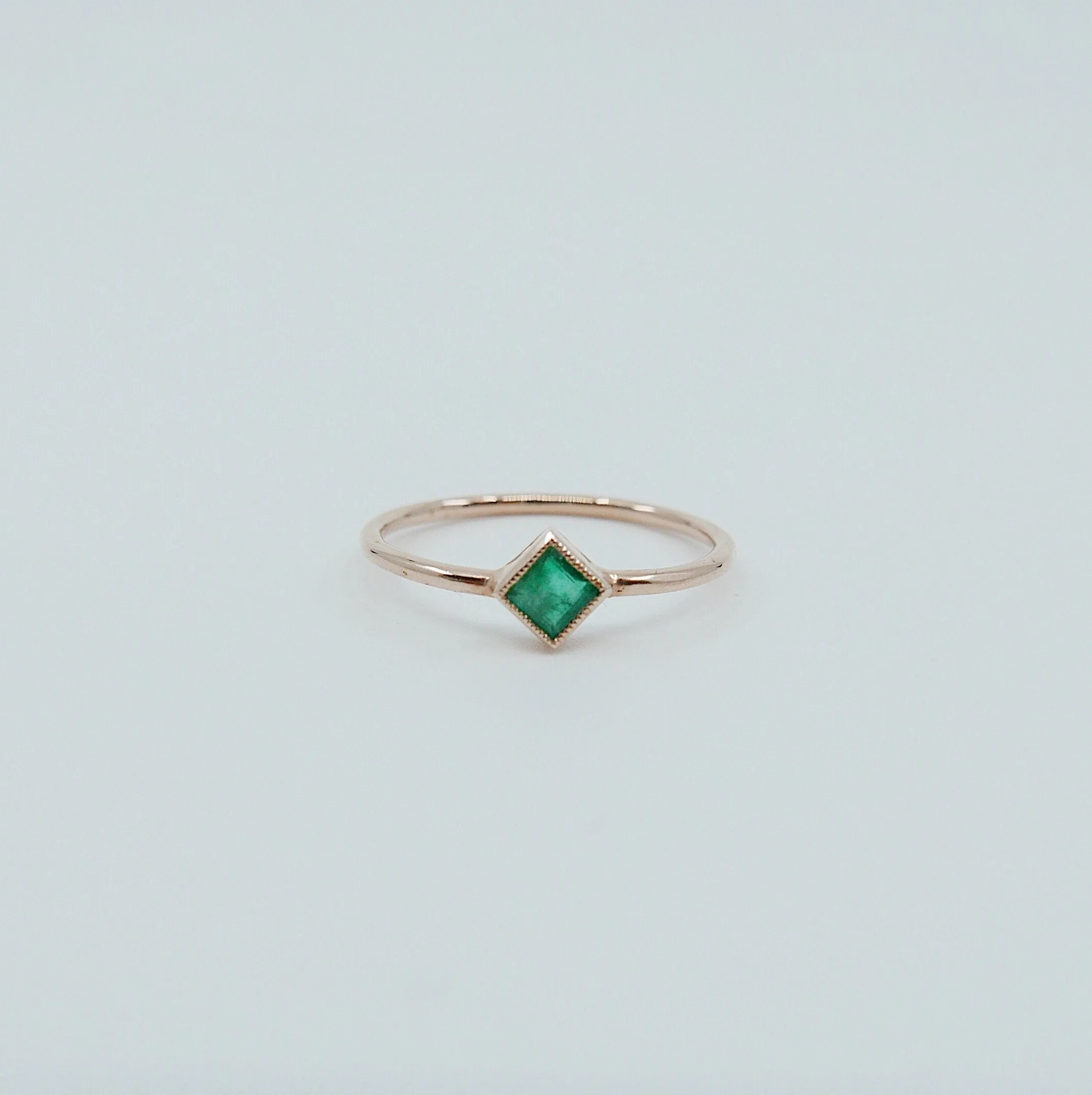 Square Bezel Emerald Ring