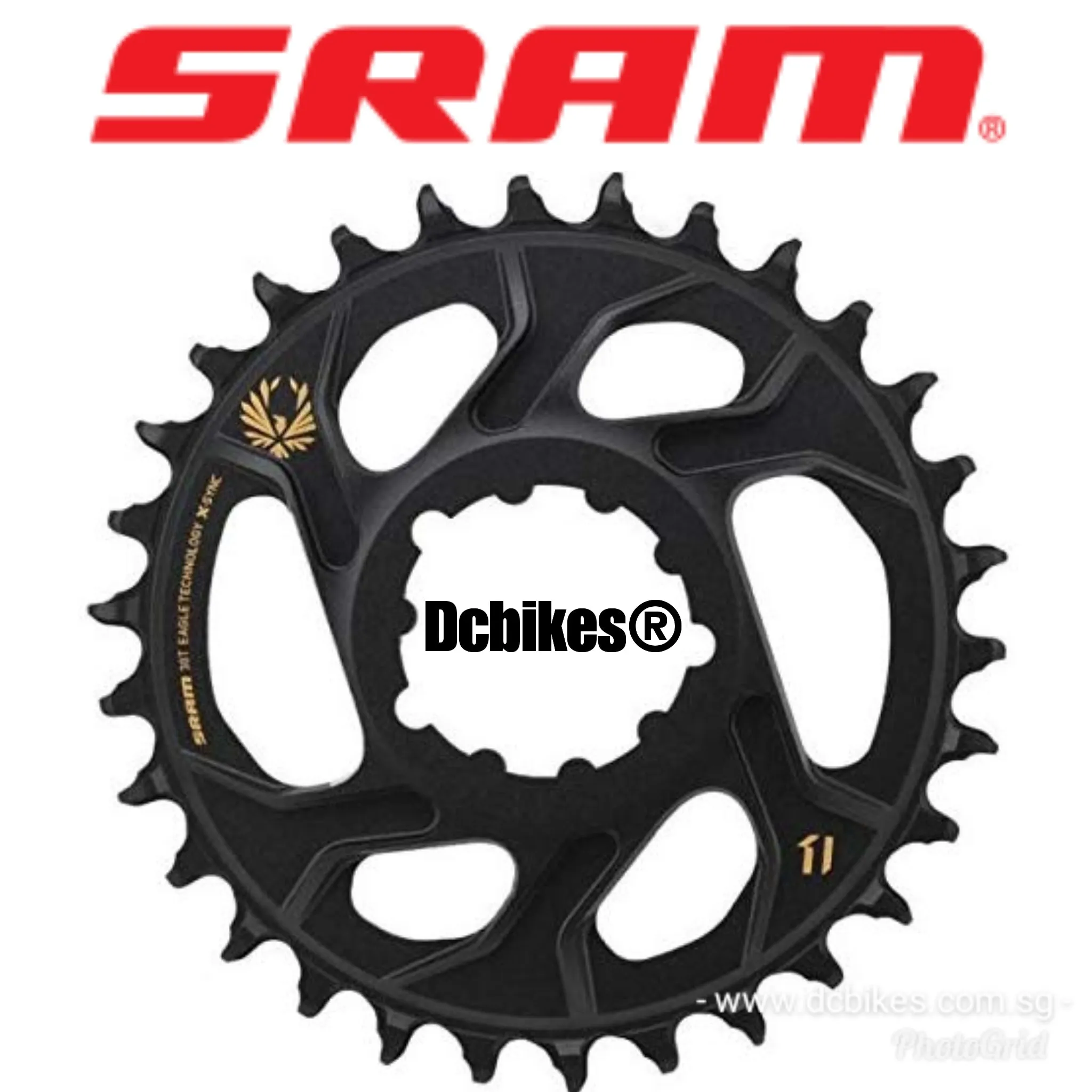 Sram 34T XX1 Eagle Round X-Sync 2 MTB Direct Mount Chainring 3mm/6mm Offset With Gold Logo