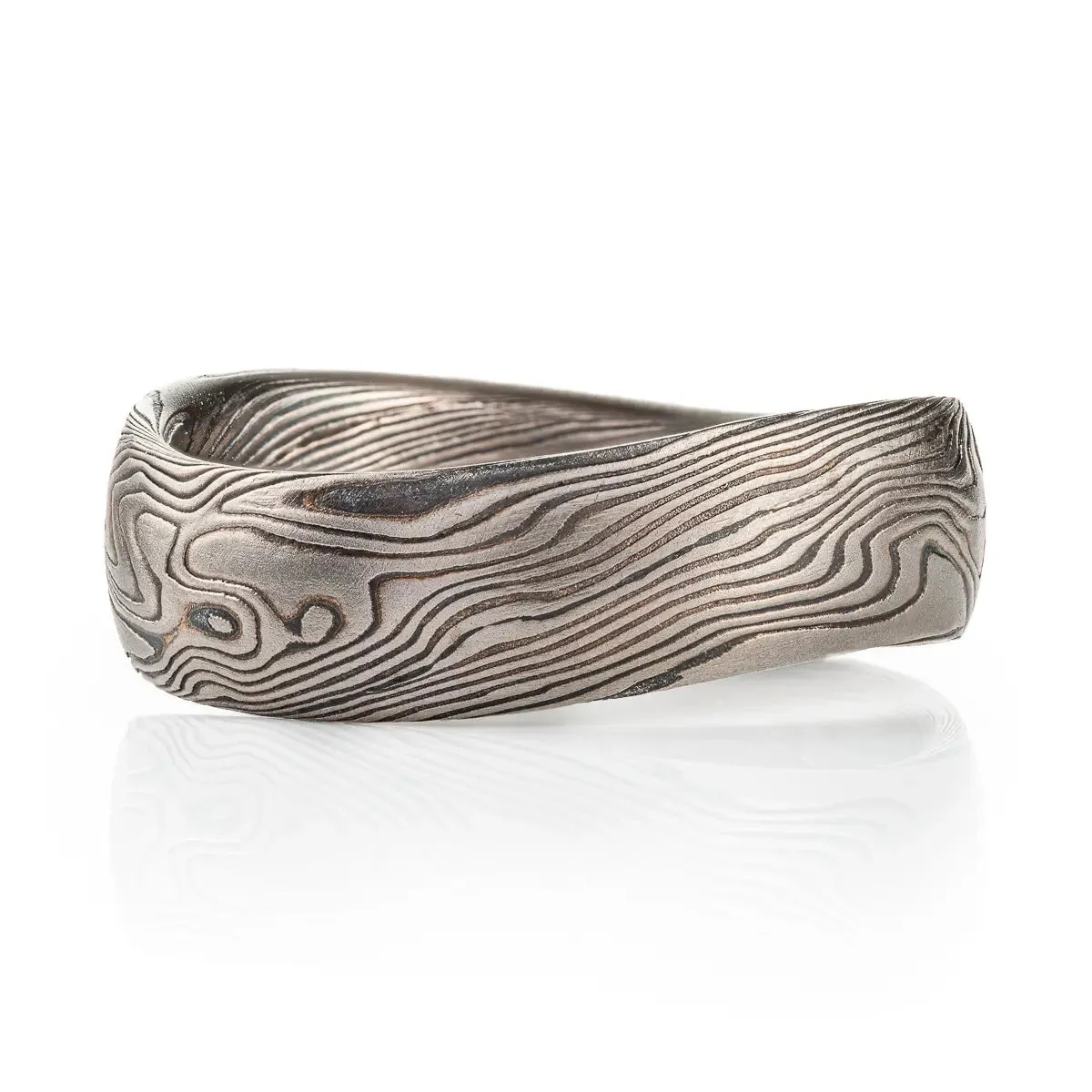Star Crossed Mokume Gane Three Ring Set
