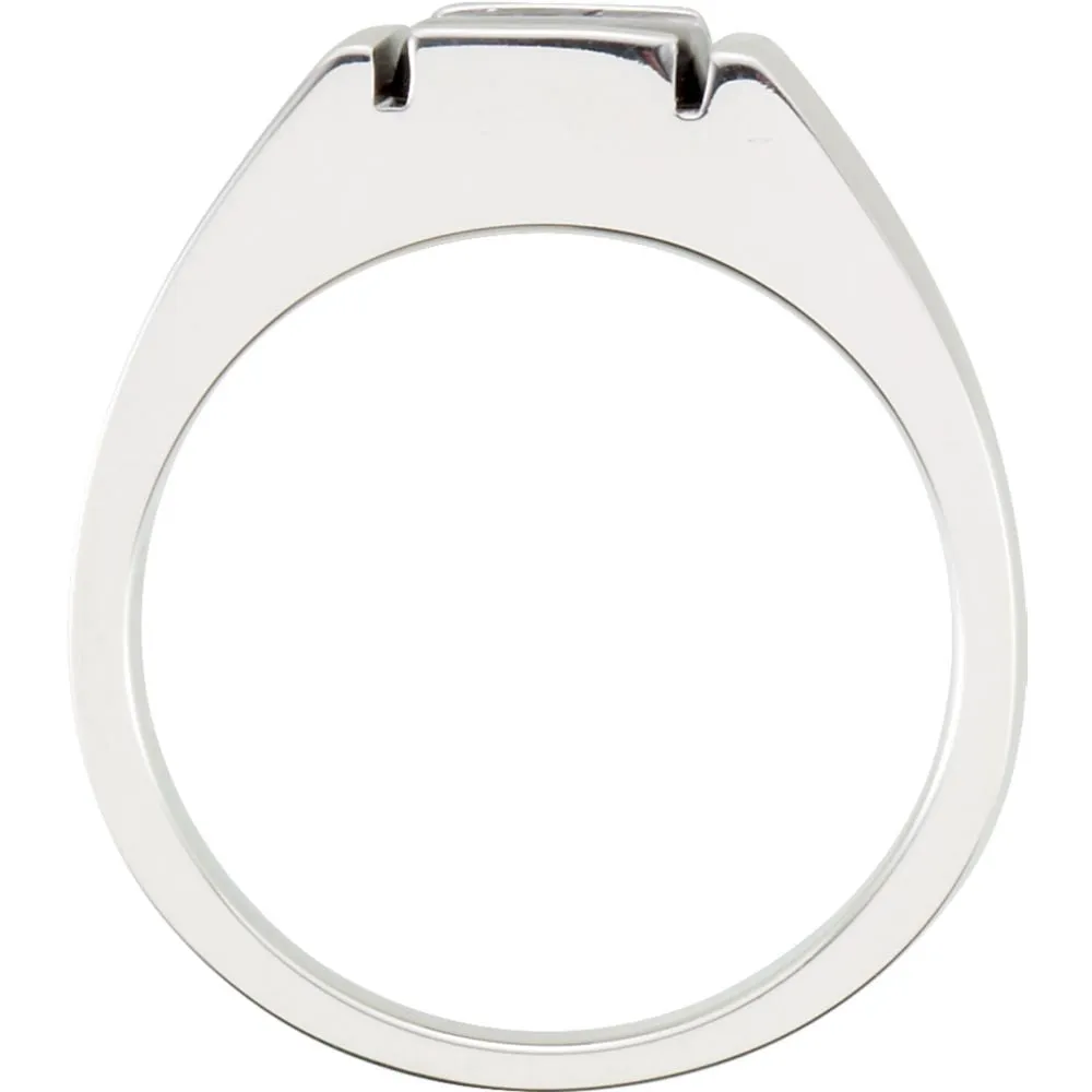 Sterling Silver Men's Onyx Ring, Size 7