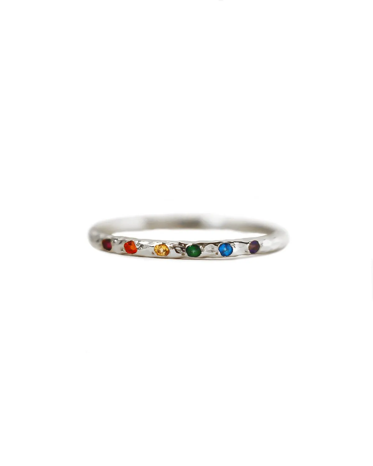 Sterling Silver Rainbow Band