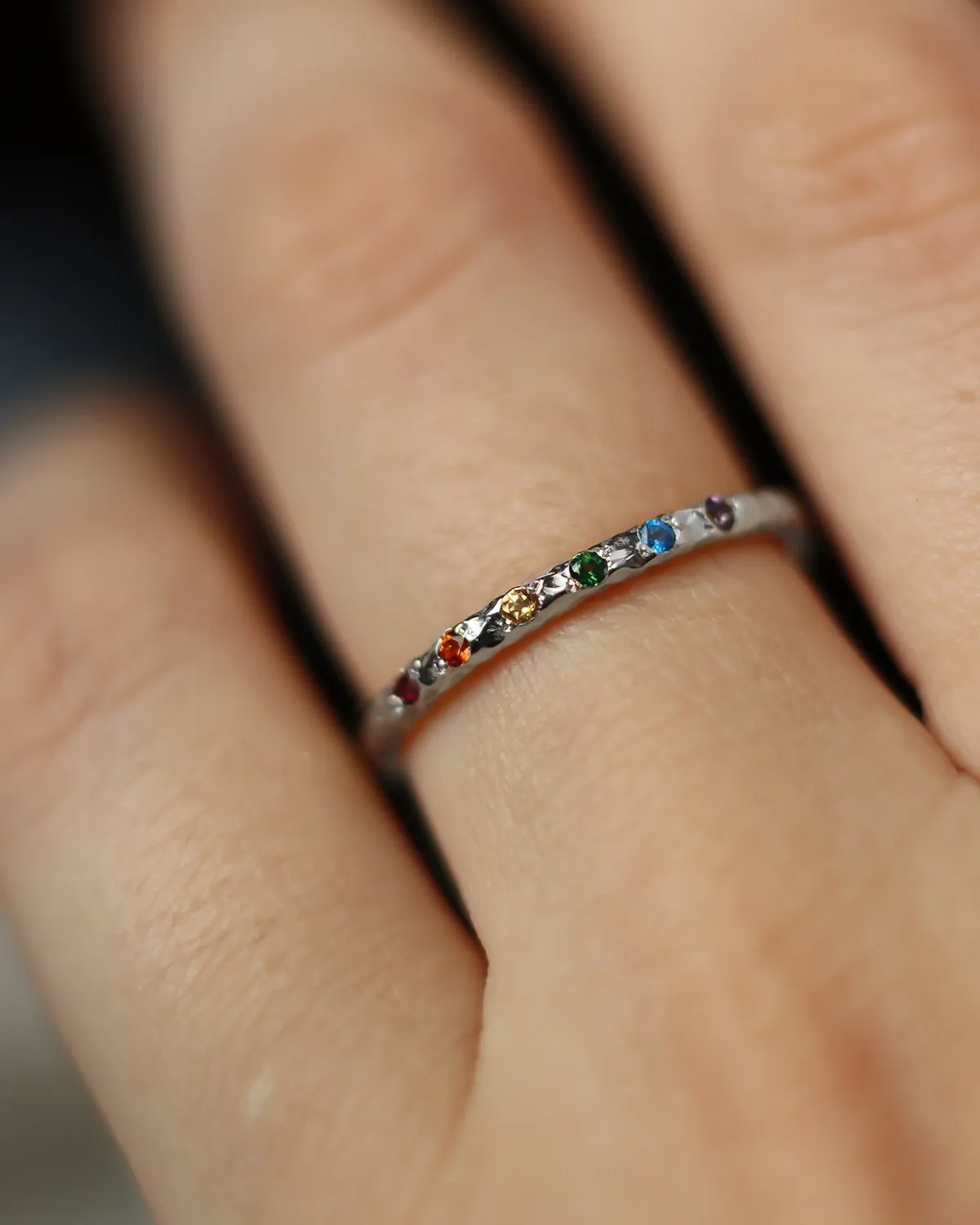 Sterling Silver Rainbow Band