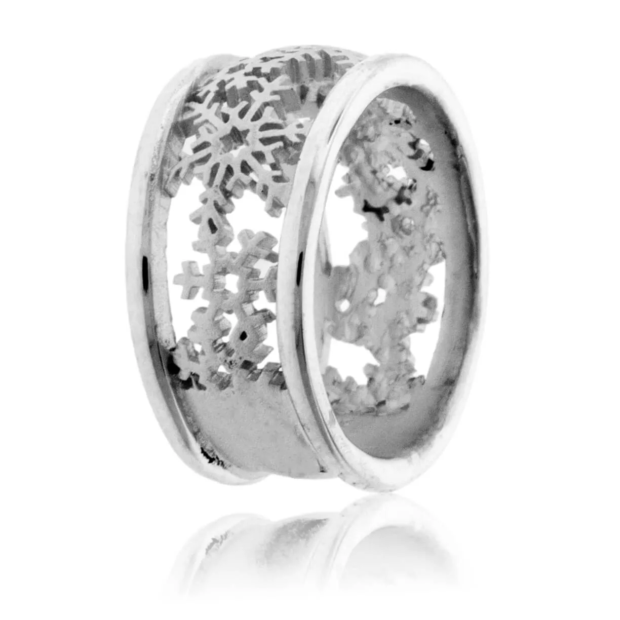 Sterling Silver Snowflake Cutout Band