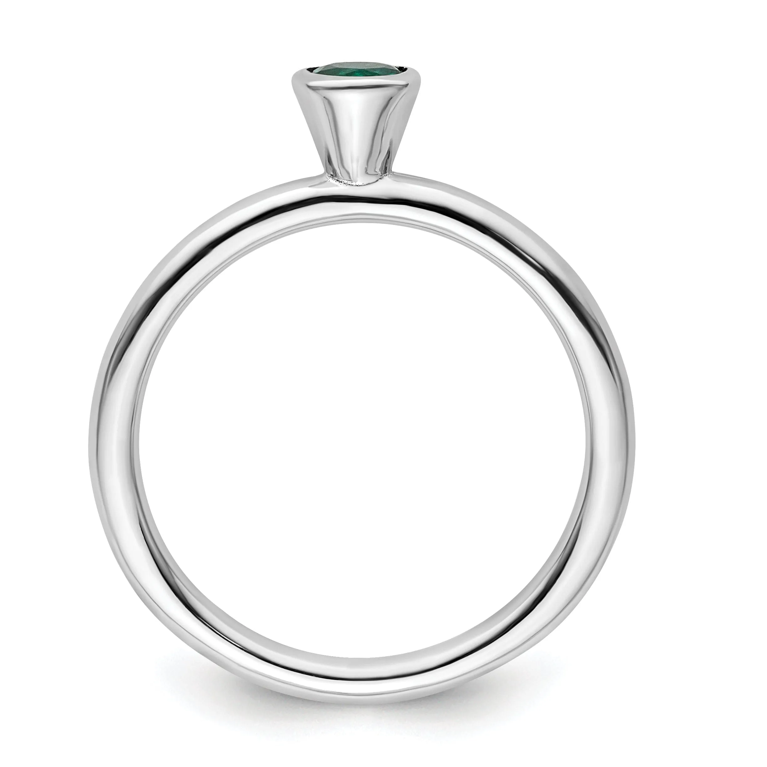 Sterling Silver Stackable Expressions Emerald Ring