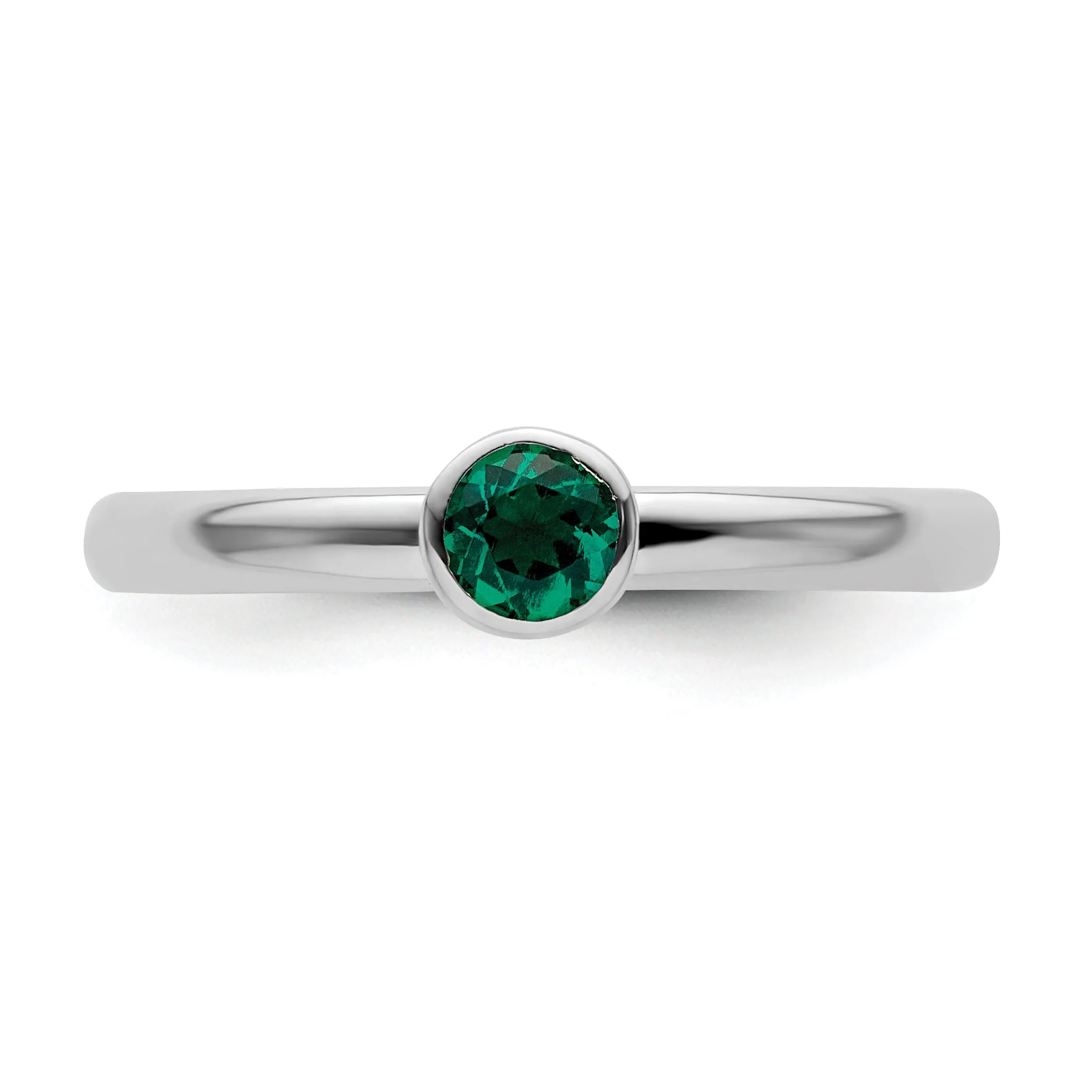 Sterling Silver Stackable Expressions Emerald Ring