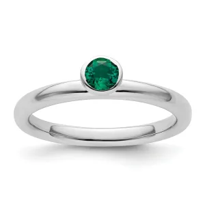 Sterling Silver Stackable Expressions Emerald Ring
