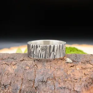 Sterling Silver Tree Bark Ring