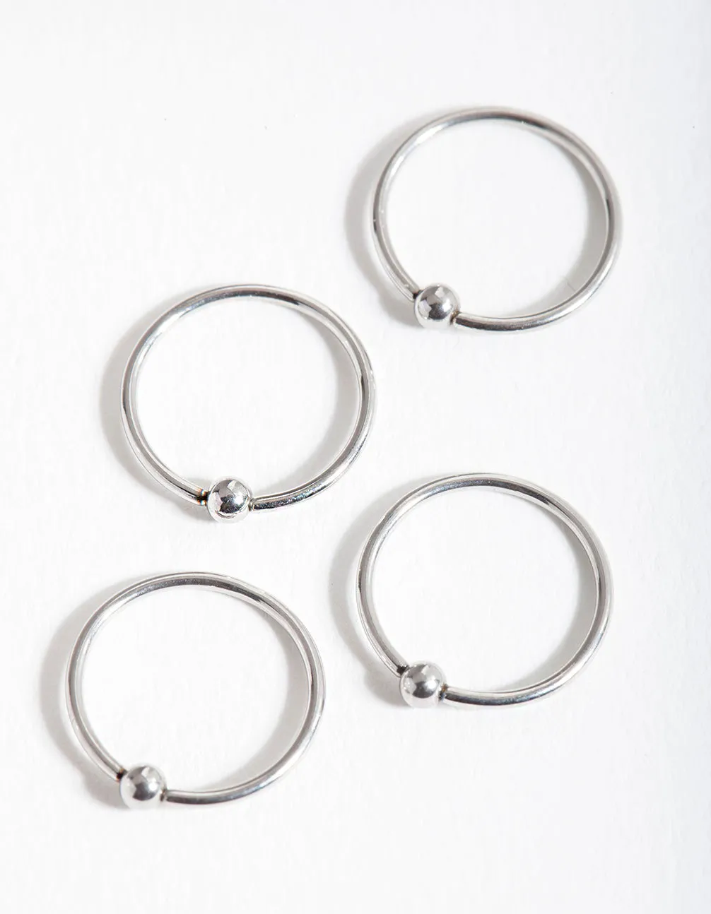 Surgical Steel Ball Nose Ring 4-Pack