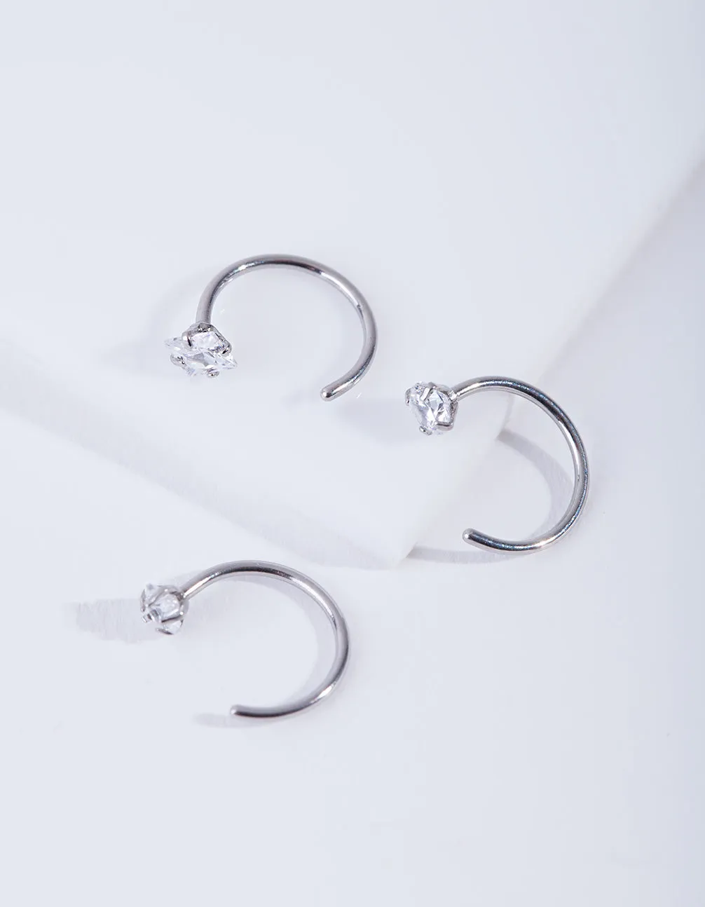 Surgical Steel Crystal Nail Nose Ring Pack
