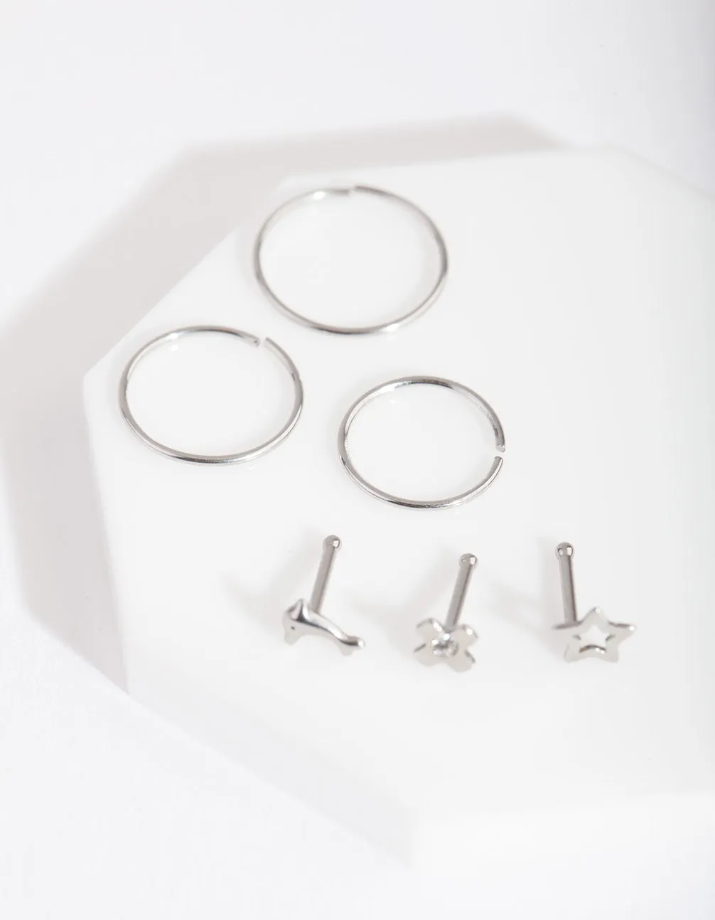 Surgical Steel Dolphin Motif Nose Piercing 6-Pack