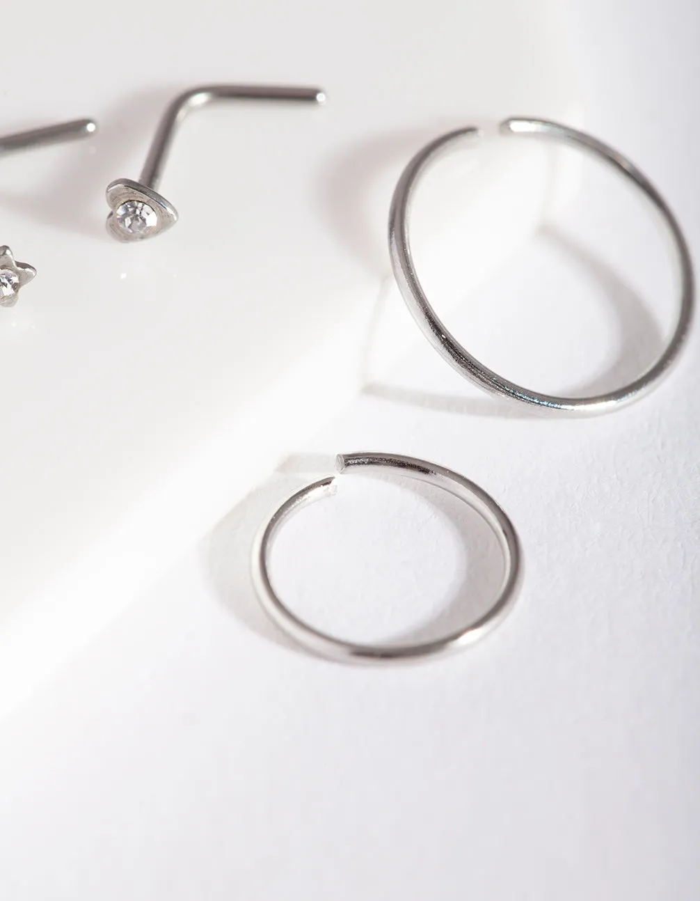 Surgical Steel Heart Nose Ring 4-Pack