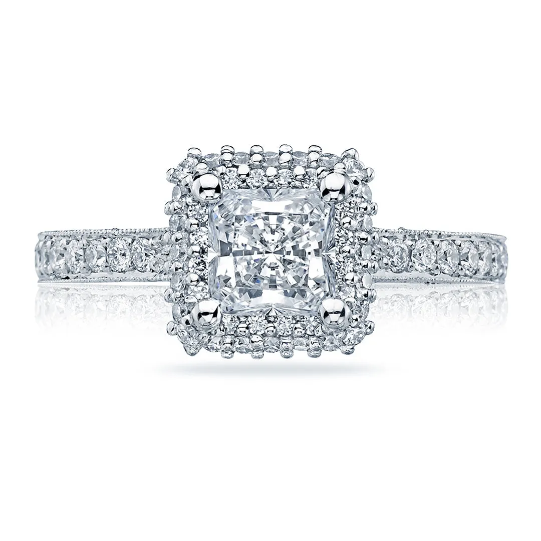 Tacori Double Halo Princess Cut Diamond Engagement Ring