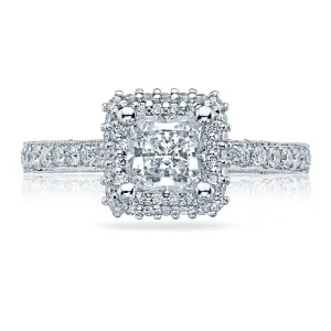 Tacori Double Halo Princess Cut Diamond Engagement Ring