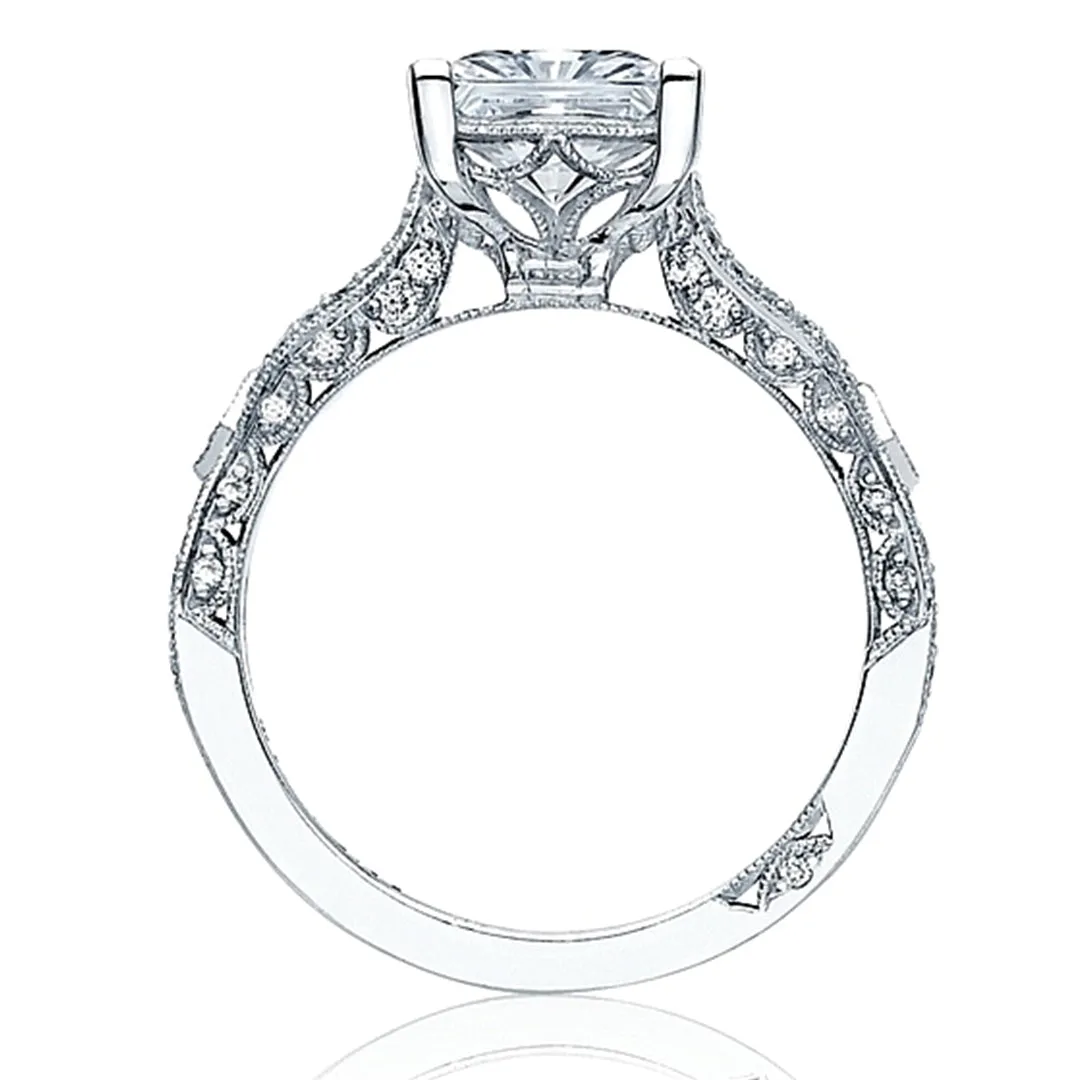 Tacori Pave Ribbon Princess Cut Diamond Engagement Ring
