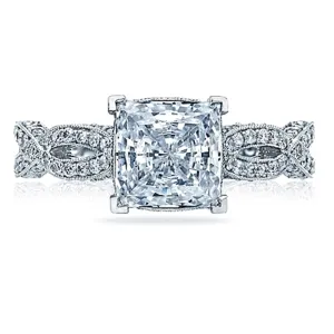 Tacori Pave Ribbon Princess Cut Diamond Engagement Ring
