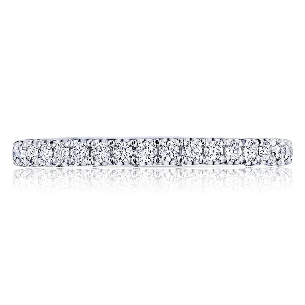 Tacori Platinum Petite Crescent French Pave Diamond Band