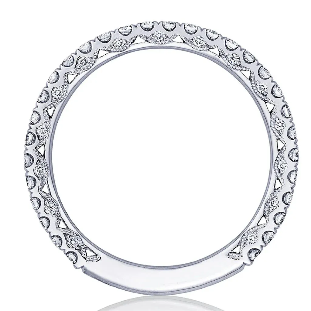 Tacori Platinum Petite Crescent French Pave Diamond Band