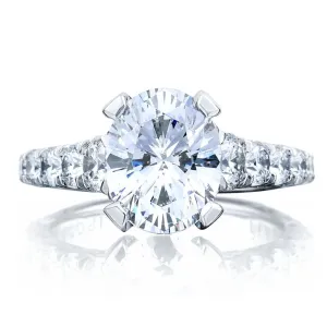 Tacori RoyalT Graduated Prong Set Oval Diamond Engagement Ring