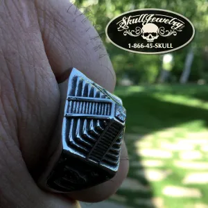 'That's The Way' Snake Temple Stainless Steel Ring w/ CZ (334)
