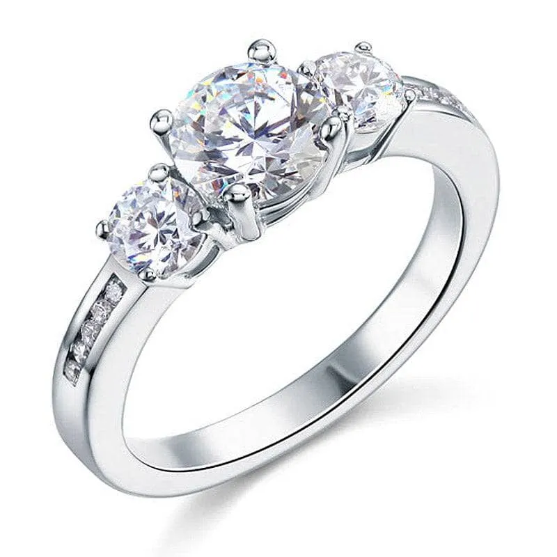 Three Stone Round Diamond Ring