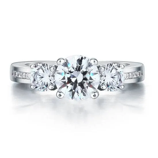 Three Stone Round Diamond Ring