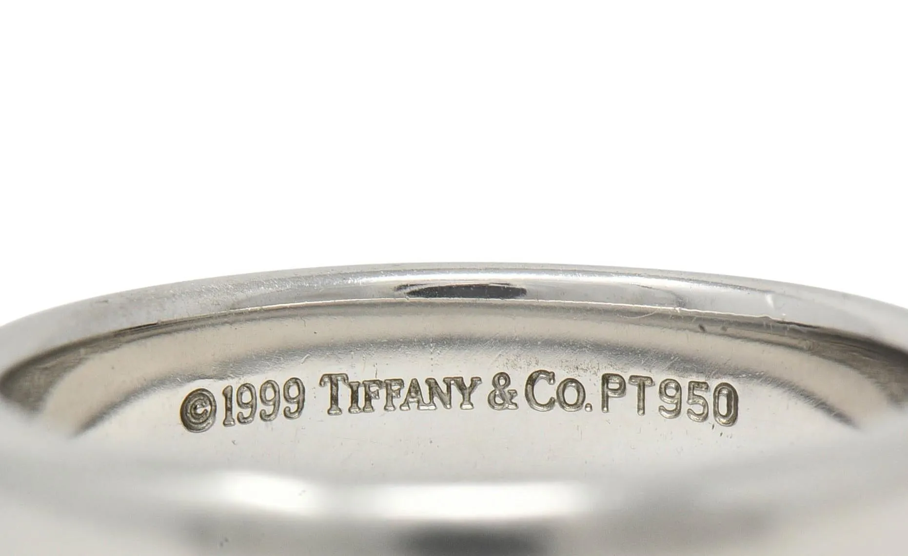 Tiffany & Co. 1999 Platinum 6.0 MM Vintage Forever Wedding Band Ring