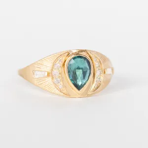 Tourmaline & Diamonds Celestial Ring