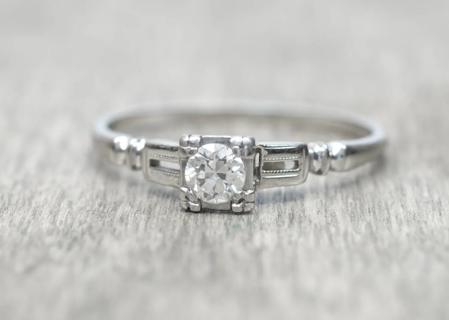 TRAUB SOLITAIRE OLD EUROPEAN CUT DIAMOND RING