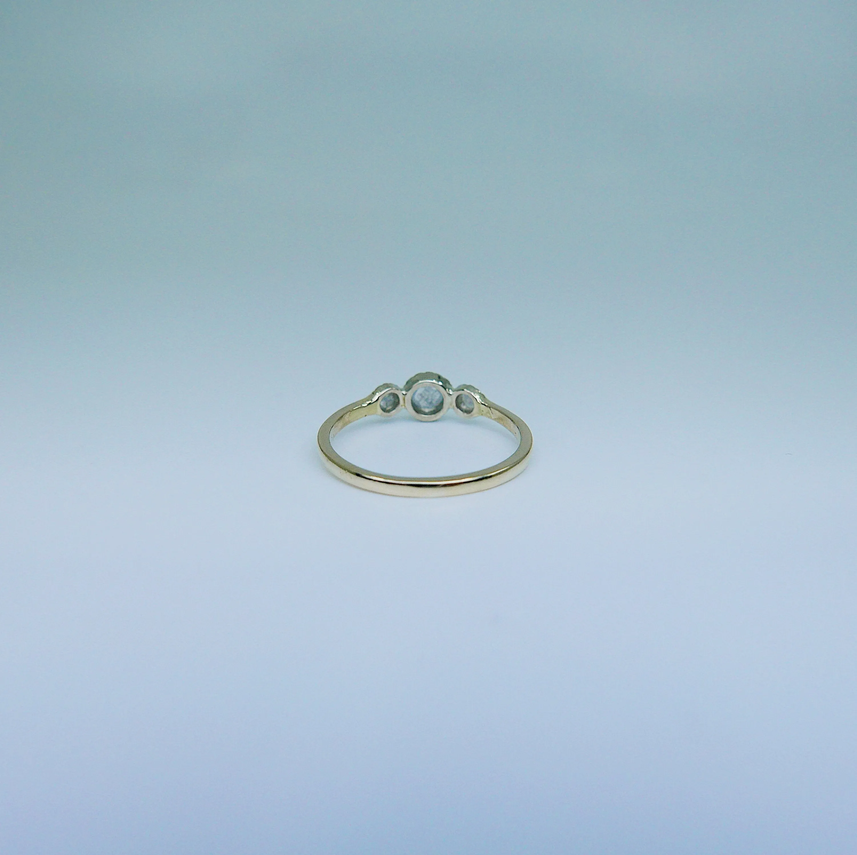 Triple Twist Rustic Two Tone Diamond Ring