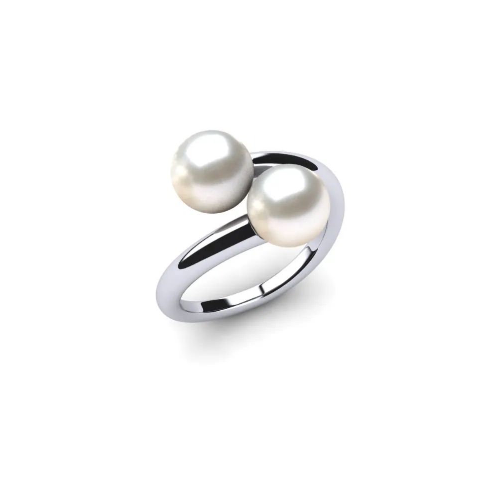 Twin White Pearl Ring