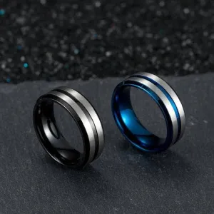 Two Tone Stainless Steel Brushed Plating Men's Wedding Band