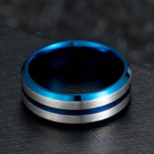 Two Tone Stainless Steel Brushed Plating Men's Wedding Band