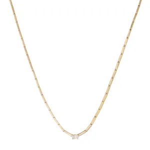 Vega Minor Necklace with Prong Set Oval Diamond
