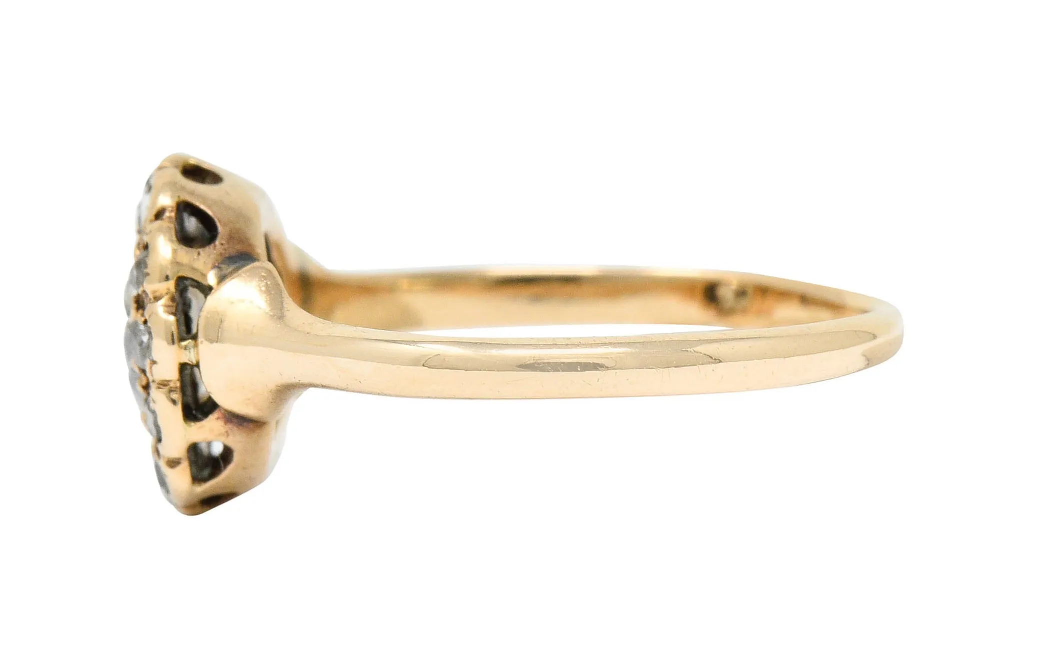 Victorian 0.85 CTW Diamond 14 Karat Gold Cluster Ring Circa 1900