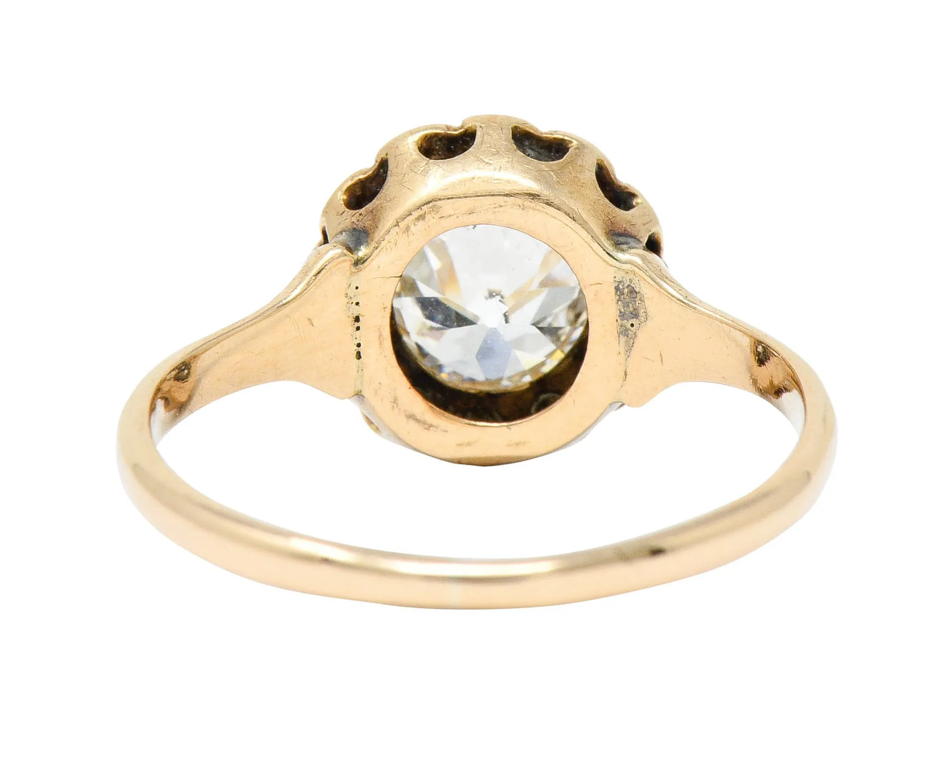 Victorian 0.85 CTW Diamond 14 Karat Gold Cluster Ring Circa 1900
