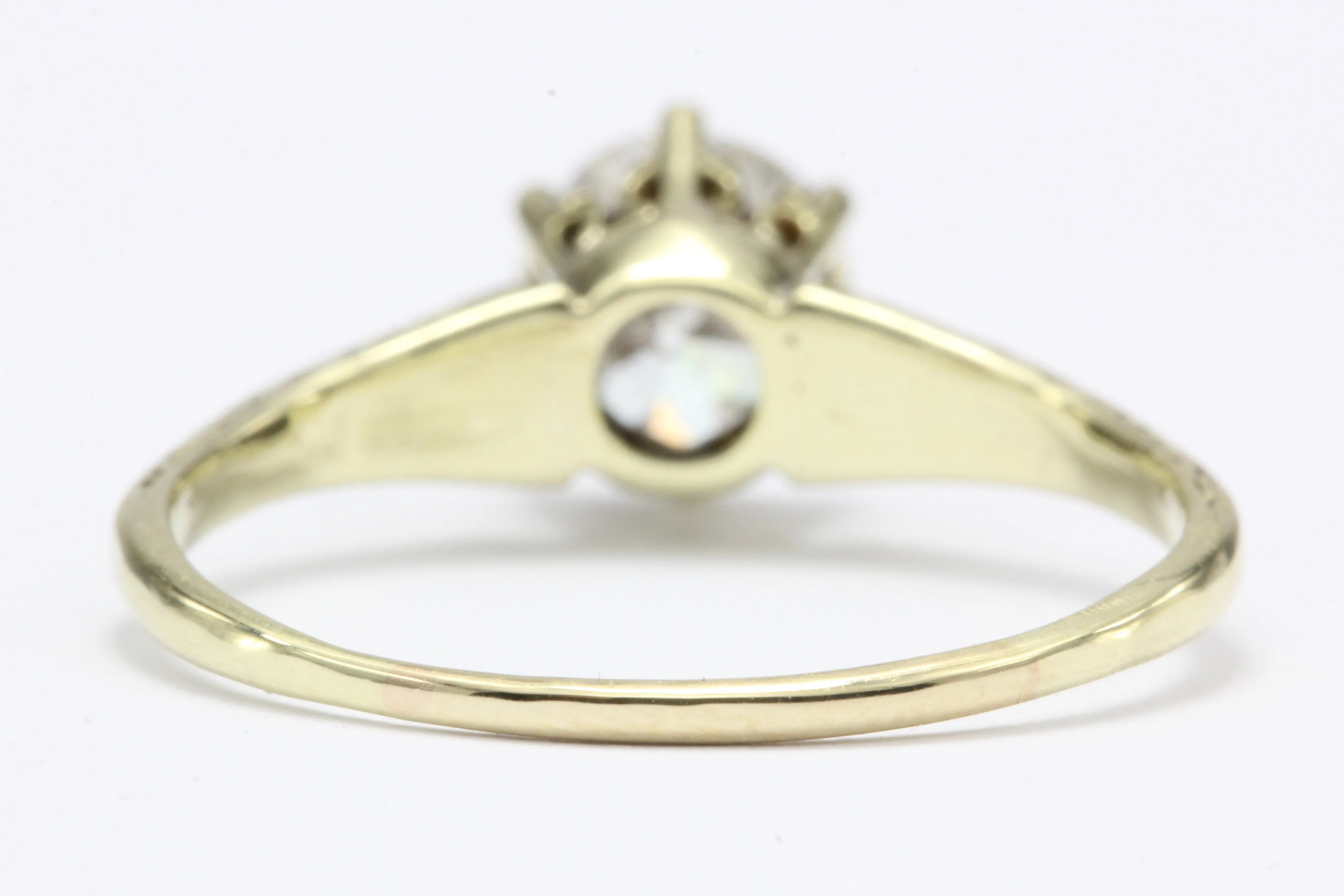 Victorian 14K Gold Old European Cut Diamond Engagement Ring c.1890