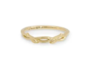 Vine Wedding Band, Yellow Gold
