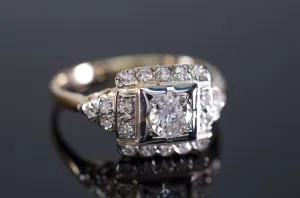 VINTAGE OLD EUROPEAN AND SINGLE CUT DIAMOND RING