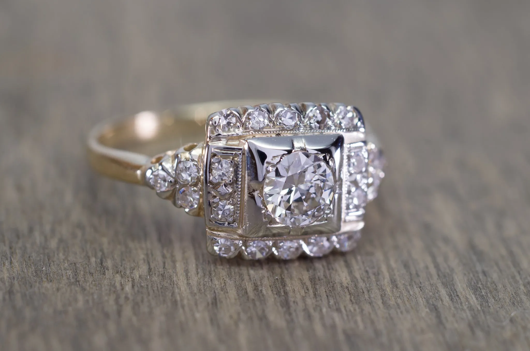 VINTAGE OLD EUROPEAN AND SINGLE CUT DIAMOND RING