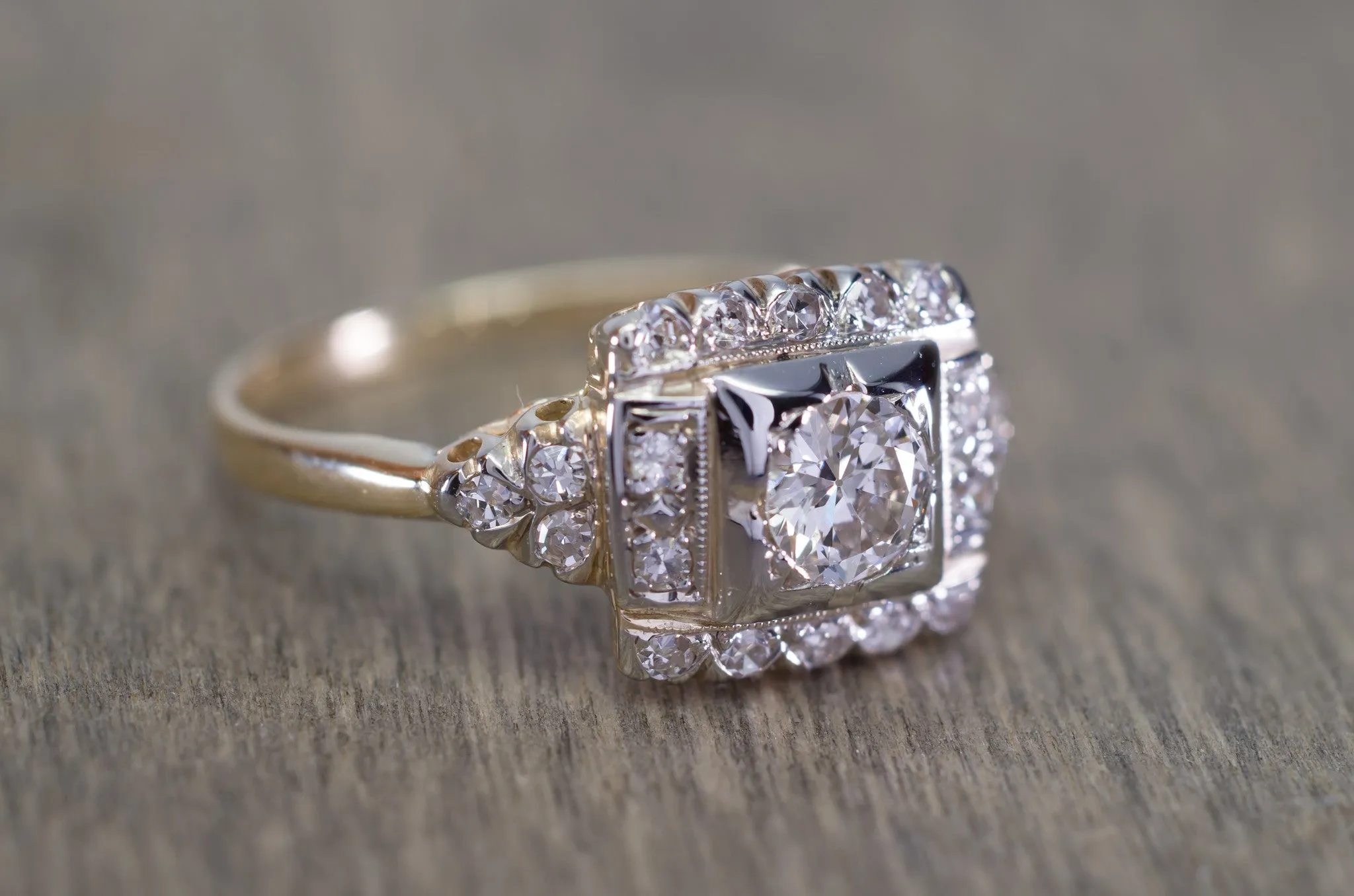 VINTAGE OLD EUROPEAN AND SINGLE CUT DIAMOND RING