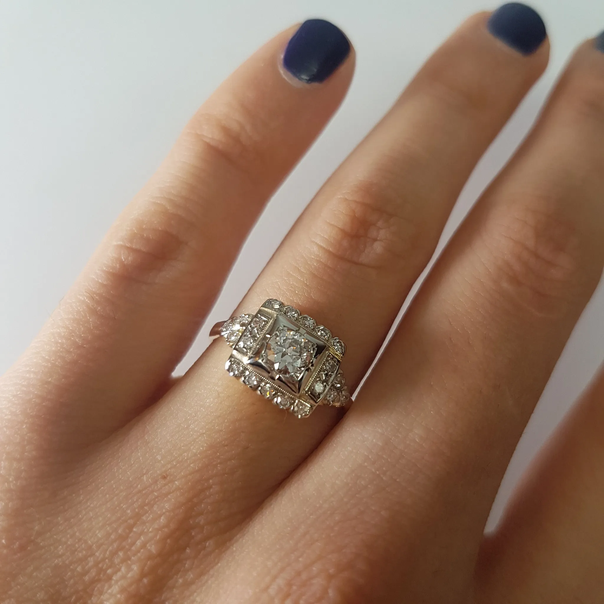 VINTAGE OLD EUROPEAN AND SINGLE CUT DIAMOND RING