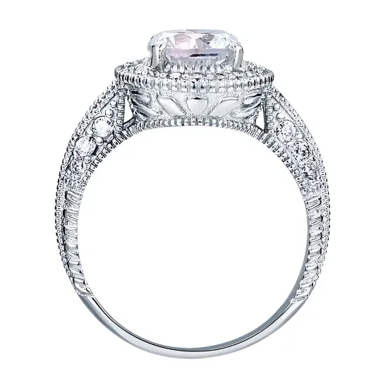 Vintage Style 2.0 Ct Diamond Halo Engagement Ring