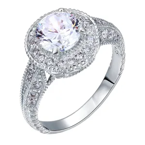 Vintage Style 2.0 Ct Diamond Halo Engagement Ring