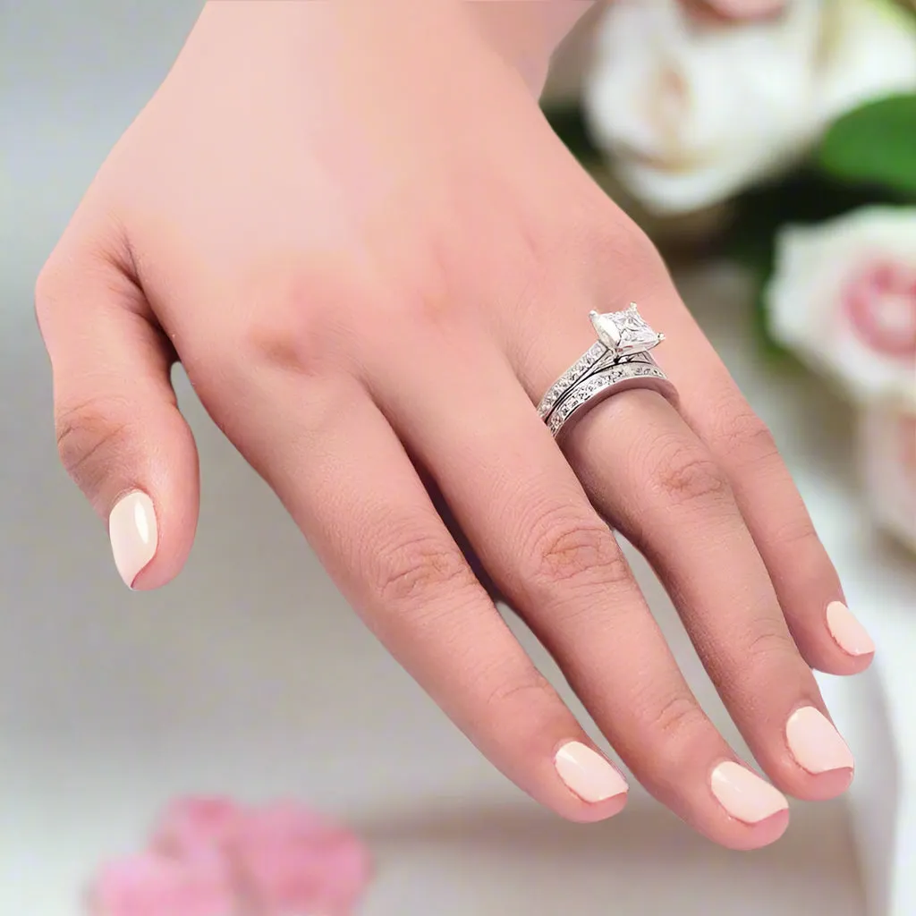 VIP Custom Ring- 1.5 Carat Princess Cut Wedding Ring Set