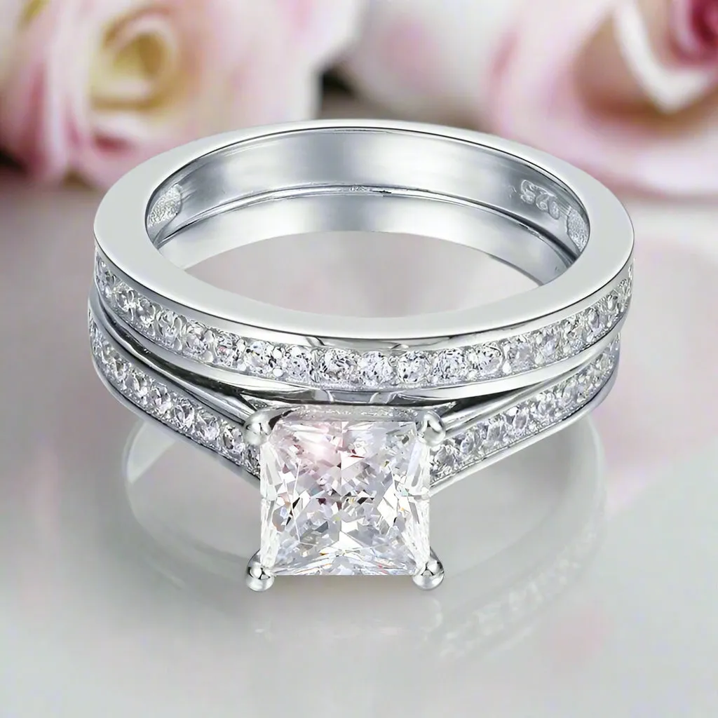 VIP Custom Ring- 1.5 Carat Princess Cut Wedding Ring Set