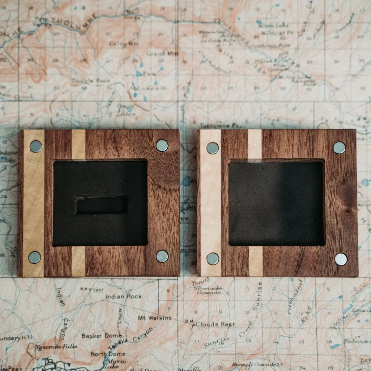 Walnut and Poplar Wooden Ring Box