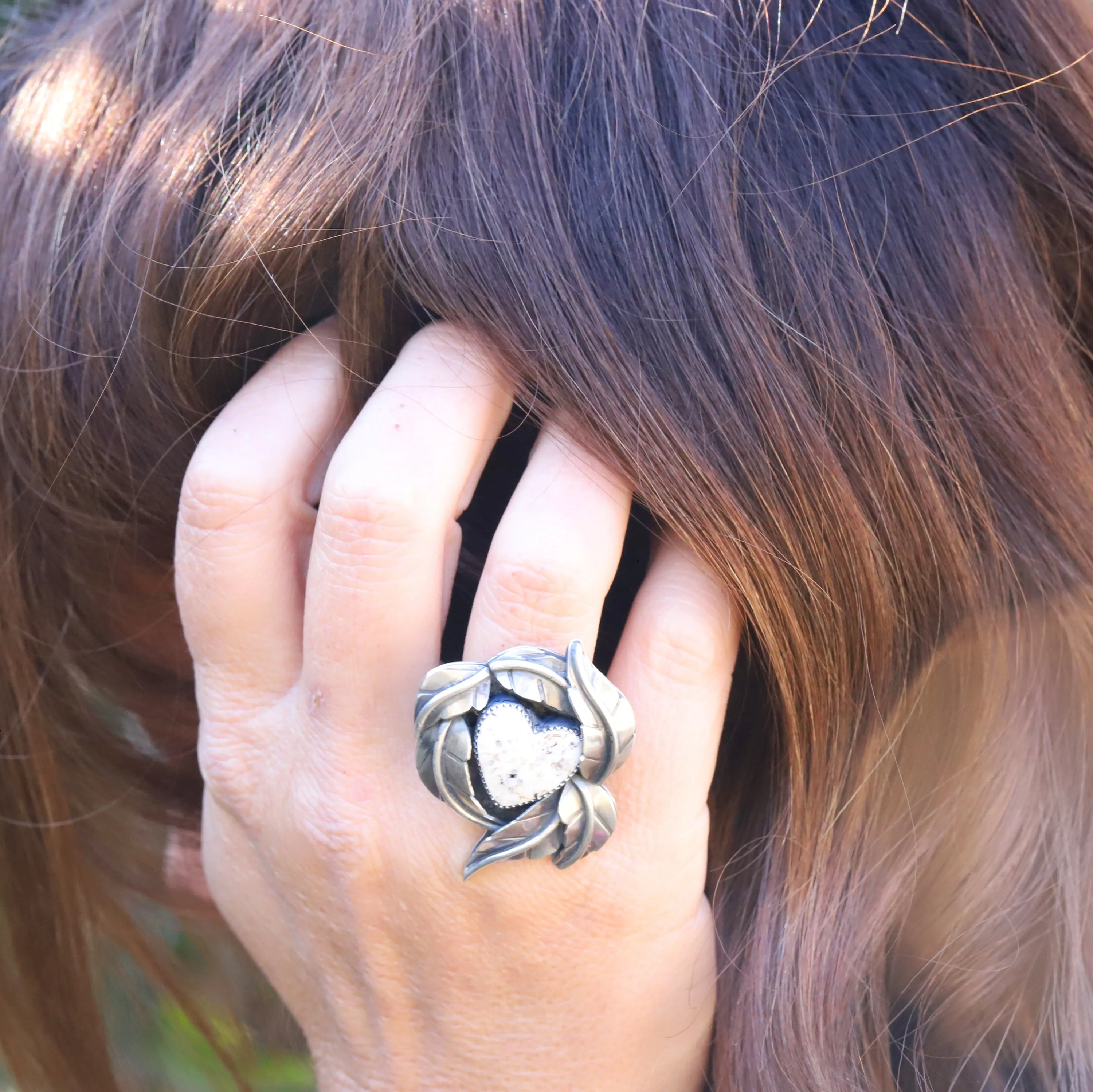 Wear Your Heart  White Buffalo Flora Ring