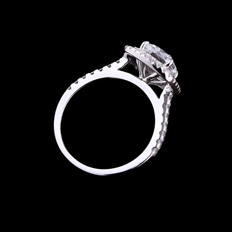 White Gold Double Halo Cushion Cut 2ct Engagement Ring