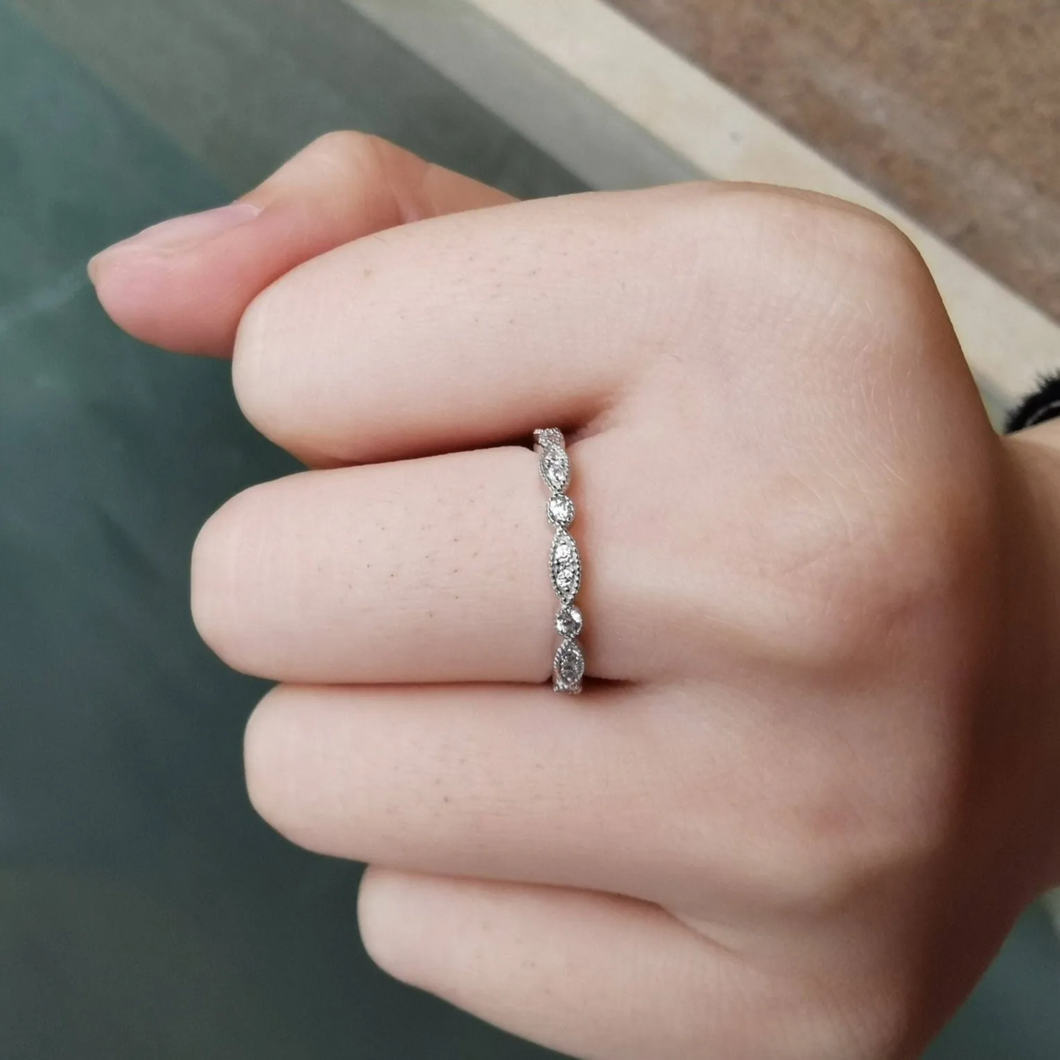 White Round Cut Created Diamond Ring - Black Diamonds New York